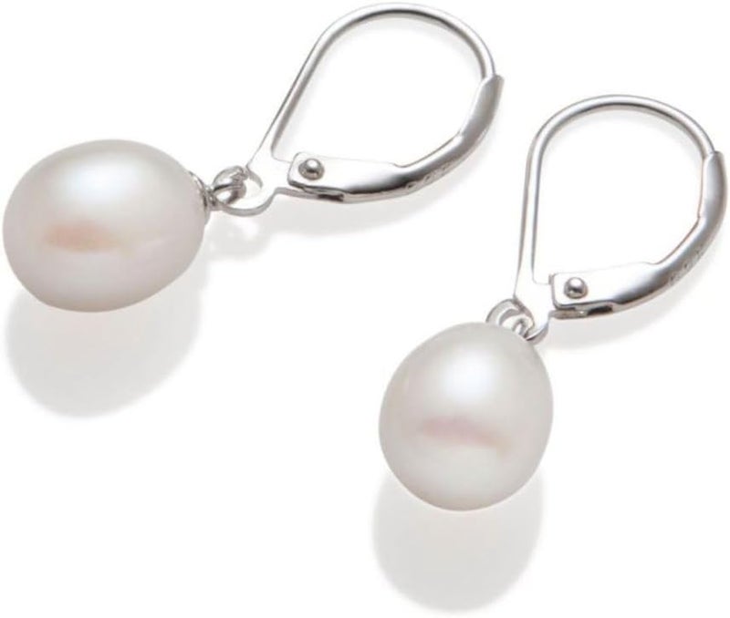 Forever Love Authentic 925 Sterling Silver AAA Grade Natural White Freshwater Pearl Stud Earrings or Drop Earrings Tarnish Resistant Hypoallergenic Nickel Free Women Jewelry - Image 1